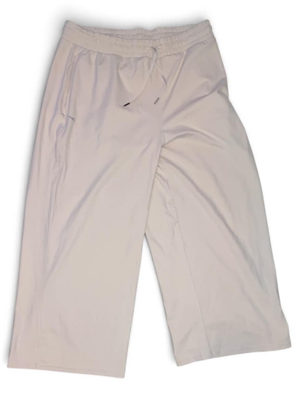 Wide-Leg Drawstring Pants - Cream